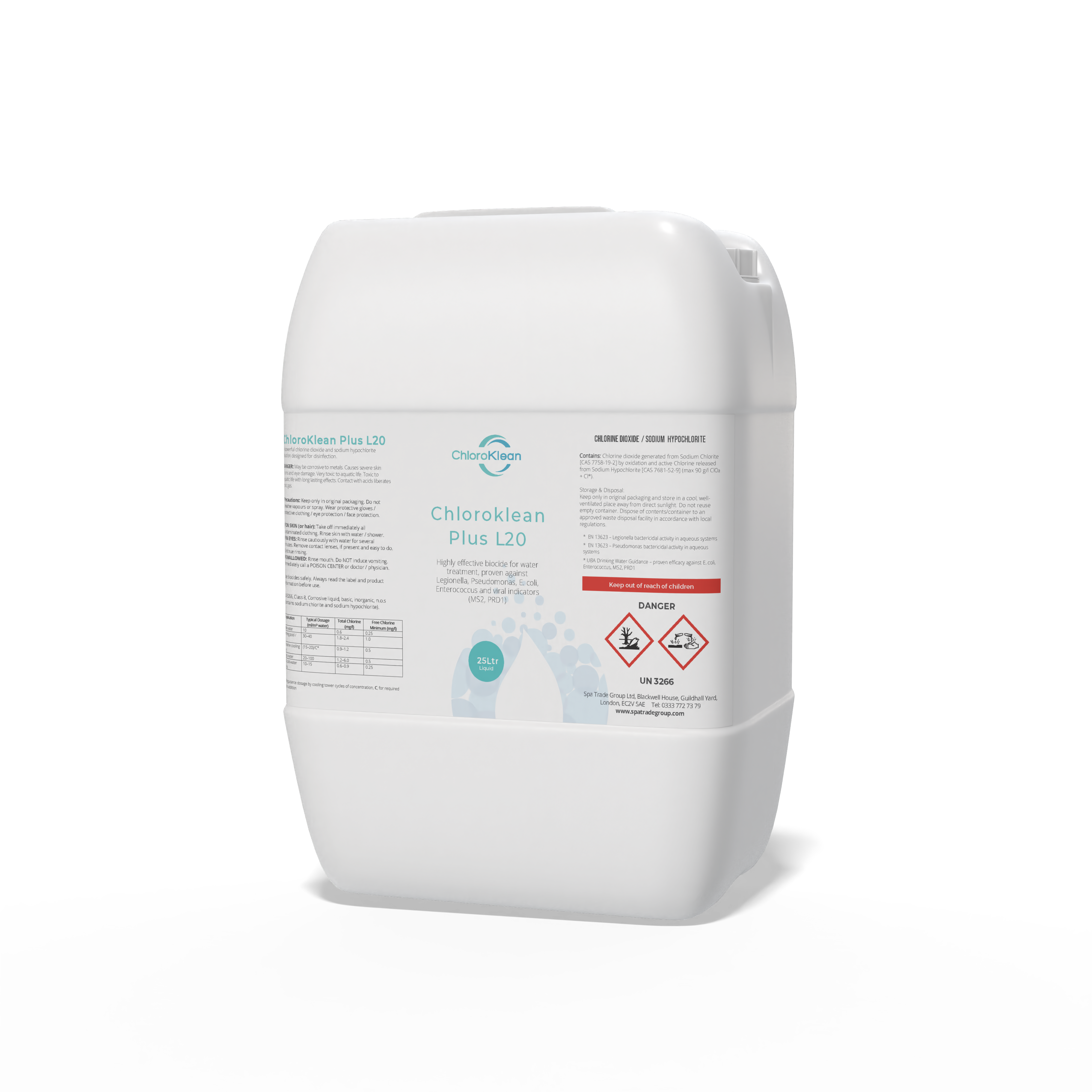 ChloroKlean Plus L20 25L - BPR Compliant Chlorine Dioxide Disinfectant