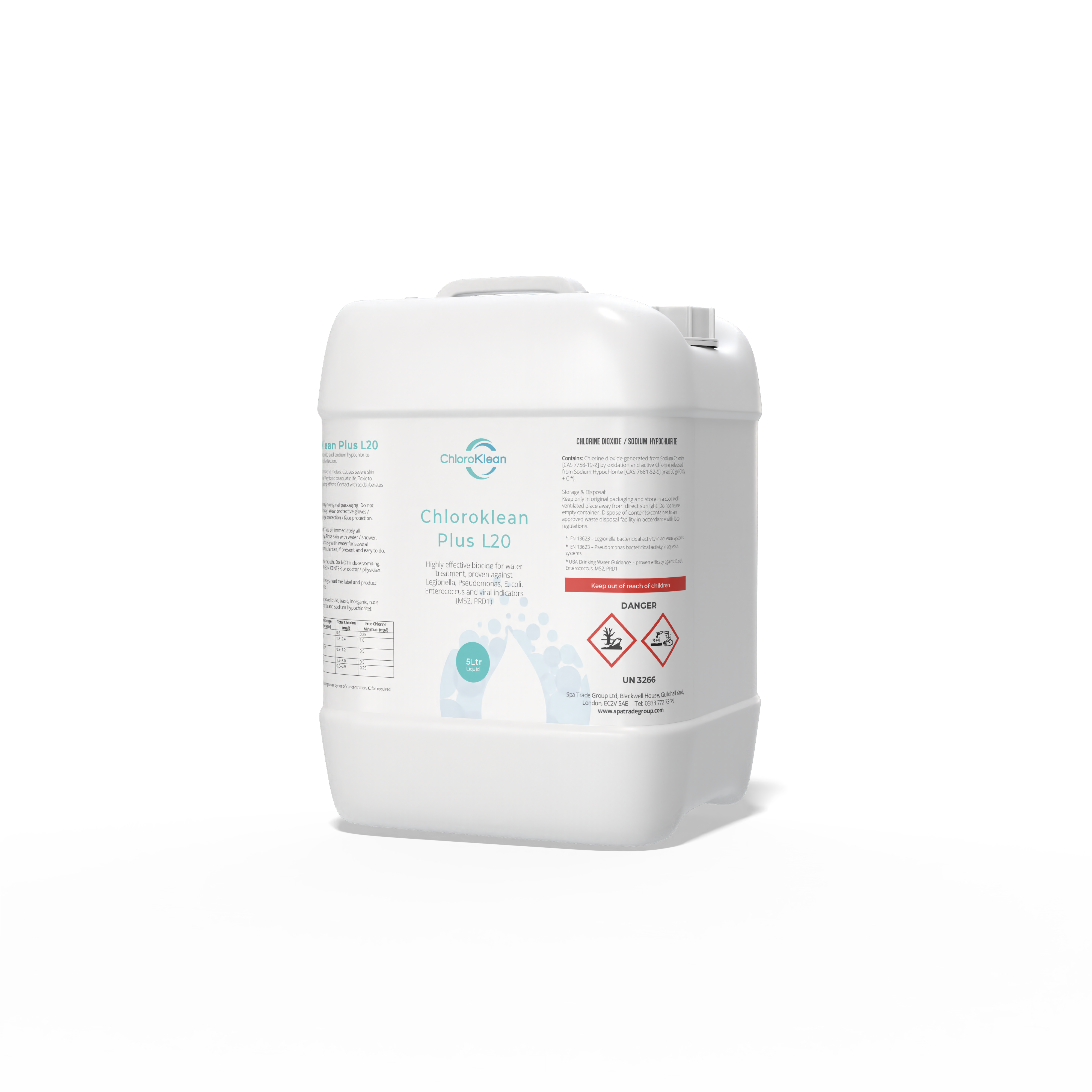 ChloroKlean Plus L20 5L Drum - BPR Compliant Chlorine Dioxide Disinfectant