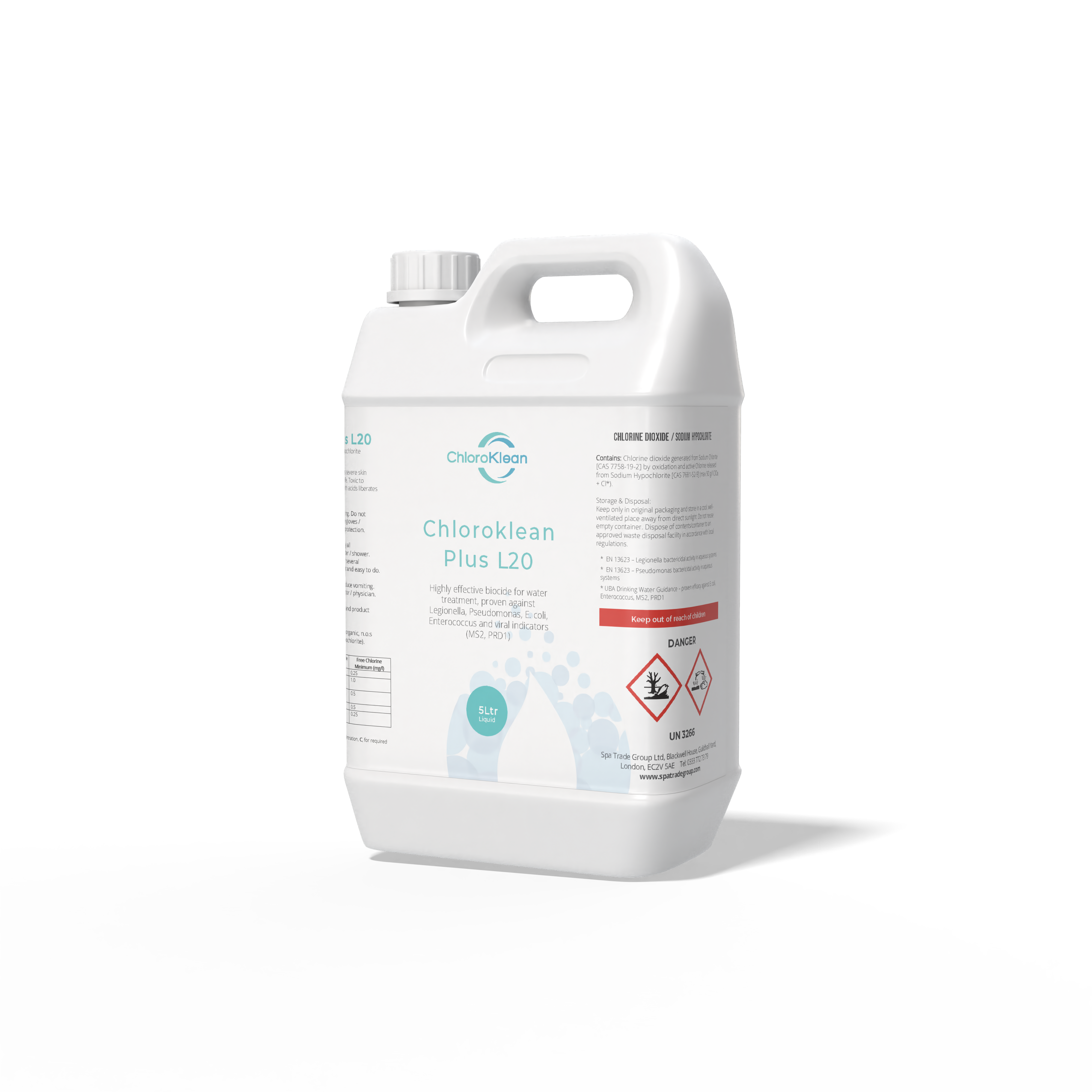 ChloroKlean Plus L20 5L Jerry - BPR Compliant Chlorine Dioxide Disinfectant